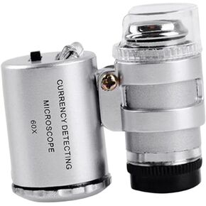 SEWACC Pocket Microscope 60x LED Microscope 60x Microscope with LED Light Microscope Magnifier Currency Microscope