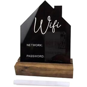 WiFi Sign Acrylic WiFi Pattern Password Sign With Erasable Pen Rewriting WiFi Board Chalkboard Table Centerpieces Decoration