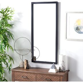 Safavieh Home Collection Pravina Black 18 x 40-inch Rectangle Decorative Accent Wall Mirror for Bedroom Living Room Bathroom Entryway