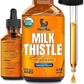 Milk Thistle for Dogs and Cats – Liver Support for Dogs and Cats, Milk Thistle Liver Detox, Dog Liver Supplement, Supplements for Dogs and Cats, Cat and Dog Detox – 2oz (60ml)