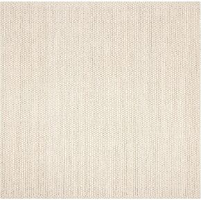 SAFAVIEH Natura Collection Area Rug - 8' Square, Ivory, Handmade Wool, Ideal for High Traffic Areas in Living Room, Bedroom (NAT620A)