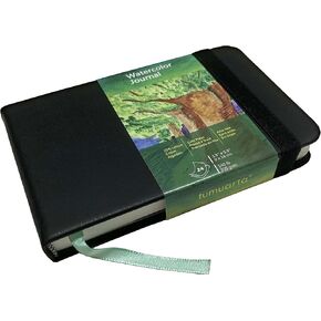 tumuarta Watercolor Journal, 3.5x5.5", 140 LB, 300 GSM, Cotton Paper, Cold Press, 24 Sheets, 48 Pages, Watercolor Paper Sketchbooks for Use As Travel Notebook Mixed Media Pad On The Go