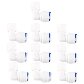 uxcell 1/4 Inch BSP Male to 1/4 Inch OD Elbow Quick Connect Water Purifiers Tube Fittings Push in to Connector Filter RO Tubing Connector for RO Reverse Osmosis System 10pcs