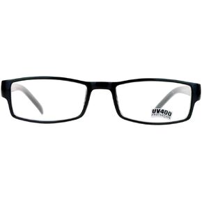 SA106 Black Narrow Rectangular Spring Hinge Plastic Clear Lens Eye Glasses