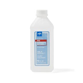Medline 91% Isopropyl Rubbing Alcohol, 16 oz., Essential for First Aid Supplies, Pack of 12