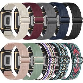 Stretchy Band Compatible with Fitbit Charge 6 bands/Charge 5 Bands for Women Men, Soft Nylon Adjustable Sport Elastic Wristbands Replacement Strap for Fitbit Charge 5/Fitbit Charge 6