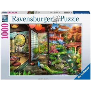 Ravensburger Kyoto Japanese Garden Teahouse 1000 Piece Jigsaw Puzzle for Adults -17497 - Every Piece is Unique, Softclick Technology Means Pieces Fit Together Perfectly, Multicolor, 27 x 20 inches