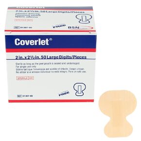 BSN Medical Coverlet Bandages and Dressings, Fingertip, 2" x 2 1/2", Box of 50