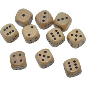 StarMall Set of 10 16MM Round Wooden Dice Set
