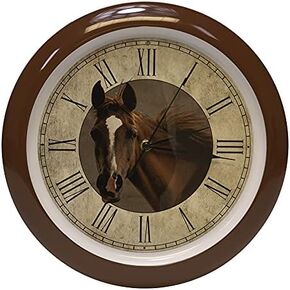 Mark Feldstein & Associates Horse Farmhouse Collection Vintage Natural Brown 13 inch Sound Wall Clock