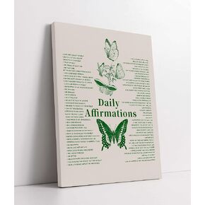 LiTiu Daily Vintage Green Butterfly Framed Wall Art Canvas Prints Decor,11"x 14",Inspirational Quote Daily Decorations For Home Bedroom Living Room Nursery Kids Room