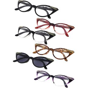 6-pack Womens Reading Glasses Include Ladies' Vintage Cat Eye
