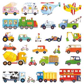 DECOWALL DW-1405 The Transports Kids Wall Stickers Wall Decals Peel and Stick Removable Wall Stickers for Kids Nursery Bedroom Living Room d?cor