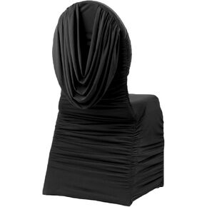 Ivory Spandex Swag Back Ruched Banquet Chair Cover (1 Count) - Luxurious & Captivating Decor for Weddings, Parties, Showers, and More