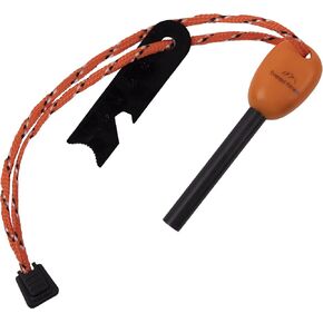 EVEREST FITNESS Ferro Rods - Magnesium Fire Starter Survival Tool - Water Resistant Flint and Steel Kit for Campfires - Emergency Camping Accessories w/Integrated Compass - Black
