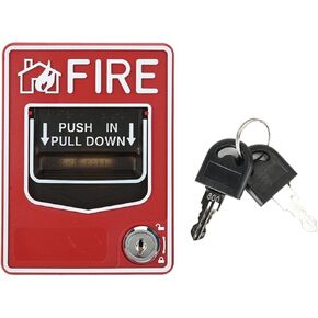Wired Emergency Fire Alarm Station, 9 to 28VDC Manual Multiple Wire System Safe Fire Pull Station Alarm Button Call Point Safe for Alarm Siren or Panel