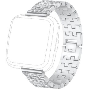 FitTurn Compatible with Willful SW020 ID205/SW021 ID205L/SW025 ID205S Smart Watch Band for Women Men Replacement Quick Release Rhinestone Metal Bling Bracelet Wristband Women Men Girls