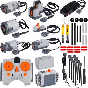 مجموعة محرك بوظيفة الطاقة مكونة من 40 قطعة من Lego Technic - أطلق العنان لإبداعك باستخدام محركات M وL وXL ومؤازرة، ومحرك القطار، وجهاز التحكم عن بعد، وصناديق البطاريات، وأجهزة الاستقبال، وكابل الإضاءة، والمفاتيح، وأسلاك التمديد
