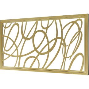 MyGift 44 x 22 Large Gold Metal Minimalist Abstract Laser Cut Design Wall Art, Suitable for Hotel Living Room Office Accent Home Decor, Ready to Hang Panel