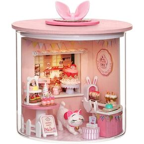 Flever Dollhouse Miniature DIY House Kit Creative Room with Furniture and Glass Cover for Romantic Artwork Gift( Perfect Provence )