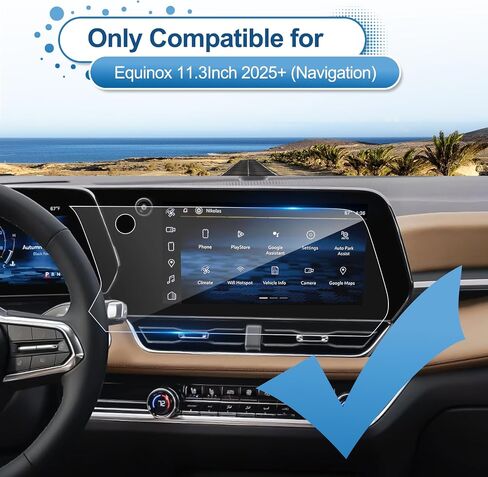 (2Pack) 2025 2026 2027 Chevy Equinox Screen Protector for Chevy Equinox (11.3In Navi+11In Dash) (LT/RS/ACTIV), 9H Tempered Glass Fingerprint&Scratch-Resistant 2026 Chevy Equinox Accessories in Kuwait