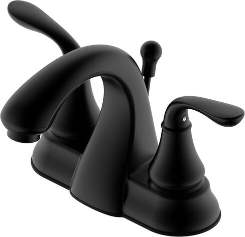 Derengge Matte Black Bathroom Faucet 4 Inch Two Handle Bathroom Sink Fucet with Drain Assembly, Lavatory Faucet for 3 Hole Installation, FL-0288-MT in Kuwait