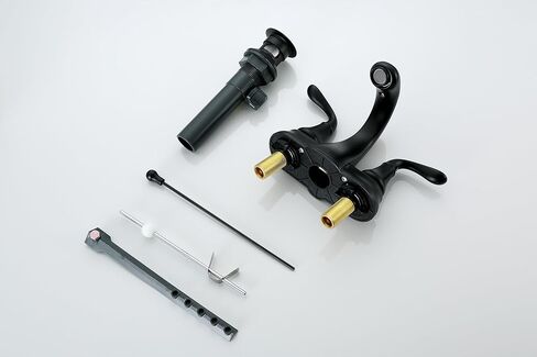 Derengge Matte Black Bathroom Faucet 4 Inch Two Handle Bathroom Sink Fucet with Drain Assembly, Lavatory Faucet for 3 Hole Installation, FL-0288-MT in Kuwait