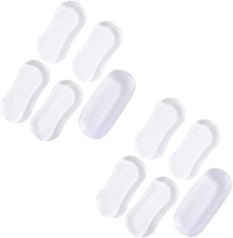 10Pcs White Toilet Seat Bumper Set, Toilet Seat bumpers Silicone Strong Adhesive Toilet Seats Lid Bumpers, Toilet Seat Buffers, Toilet Lid Rubber Pads for Toilets and Toilet Parts Bathroom Fixtures in Saudi Arabia