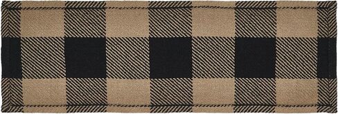 VHC Brands Runner 12x48, Cotton Dining Room, Kitchen Table Runner, Country Farmhouse Style, Black Check Collection, Rectangle 12x48, Country Black in Saudi Arabia