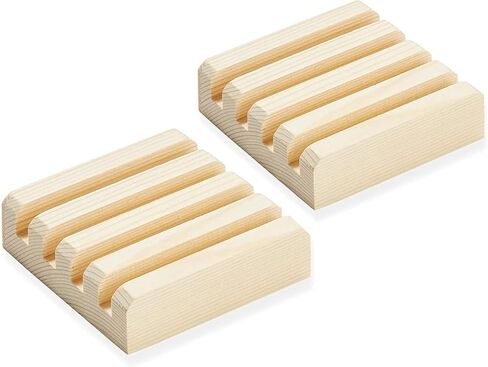 Juvale Coaster Holders - 2-Pack Coaster Display Stand Hold Up to 4 Coaster, 3.9-Inch Wood Coaster Holder Fit Square Round Coaster, for Kitchen, Dining Table, Home Decoration, Housewarming Gift in Saudi Arabia