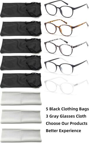 Blue Light Blockin Glasses Round Women Men Computer Glasses Anti Eye Strain/UV/Glare Gaming Glasses in Saudi Arabia