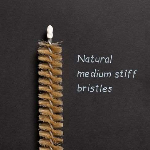 45 بوصة (115 سم) شعيرات طبيعية مرنة متوسطة الصلابة وملف وفرشاة تنفيس بمقبض خشبي in Kuwait