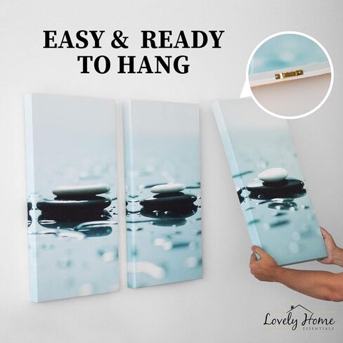 ديكور حائط تجريدي باللونين الأبيض والأسود - عمل فني جداري حديث باللونين الأبيض والأسود مقاس 20 × 48 - عمل فني بإطار من 3 لوحات باللونين الأبيض والأسود - طباعة فنية جدارية من القماش باللونين الأبيض والأسود لغرفة المعيشة وغرفة النوم والمكتب in Kuwait