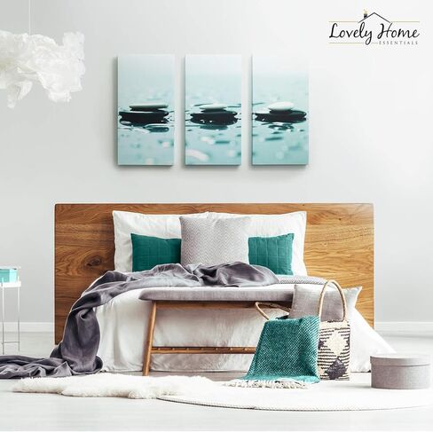 ديكور حائط تجريدي باللونين الأبيض والأسود - عمل فني جداري حديث باللونين الأبيض والأسود مقاس 20 × 48 - عمل فني بإطار من 3 لوحات باللونين الأبيض والأسود - طباعة فنية جدارية من القماش باللونين الأبيض والأسود لغرفة المعيشة وغرفة النوم والمكتب in Kuwait