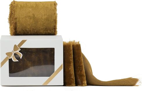 HUIHUANG Black Velvet Ribbon 2 inch Handmade Frayed Silk Velvet Ribbon for Flower Bouquet, Gift Wrapping, Invitations, Halloween Decor, Christmas Decor, Wedding Bridal Shower Decor-3 Yards in Kuwait