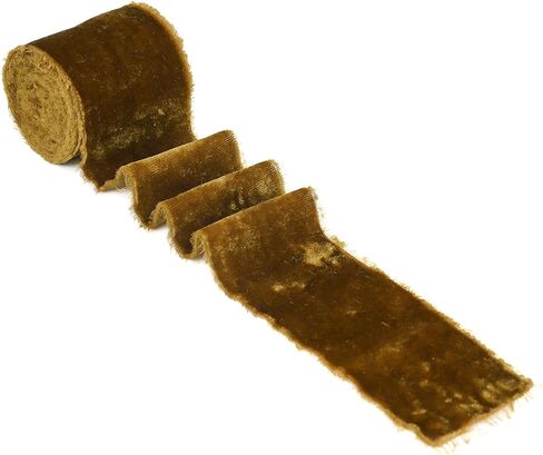 HUIHUANG Black Velvet Ribbon 2 inch Handmade Frayed Silk Velvet Ribbon for Flower Bouquet, Gift Wrapping, Invitations, Halloween Decor, Christmas Decor, Wedding Bridal Shower Decor-3 Yards in Kuwait