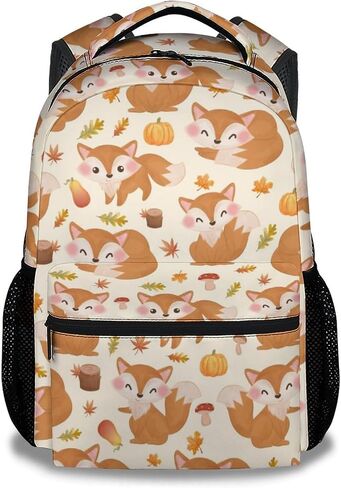 UNIKITTY Fox Backpack for Girls Boys, 16 Inch Orange Backpacks with Adjustable Straps, Cute, Durable, Large Capacity Bookbag for Kids School in Saudi Arabia