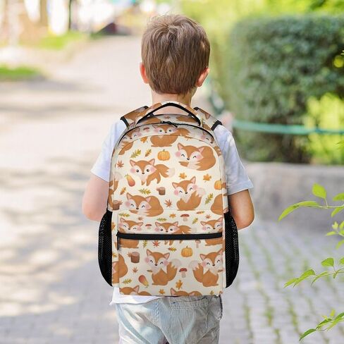 UNIKITTY Fox Backpack for Girls Boys, 16 Inch Orange Backpacks with Adjustable Straps, Cute, Durable, Large Capacity Bookbag for Kids School in Saudi Arabia