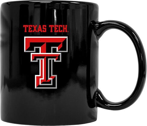 كوب قهوة من السيراميك باللون الأسود من Texas Tech Red Raiders (أسود). منتج جامعي مرخص رسميًا in Saudi Arabia