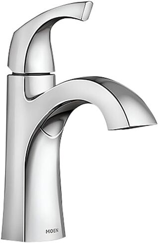 Moen Lindor 84505 Chrome 1-Handle 4-in Centerset WaterSense Bathroom Sink Faucet with Drain and Deck Plate in Saudi Arabia
