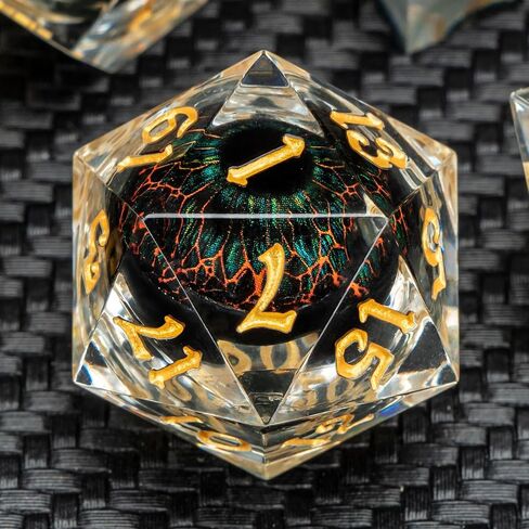 نرد عين التنين KERWELLSI Beholder، مجموعة نرد DND سائلة مكونة من 7 قطع D&D، الزنزانات والتنينات نرد راتينج ذو حافة حادة مع صندوق هدايا، لعب دور متعدد السطوح RPG D وD Dice D20 D12 D10 D8 D6 D4 in Saudi Arabia