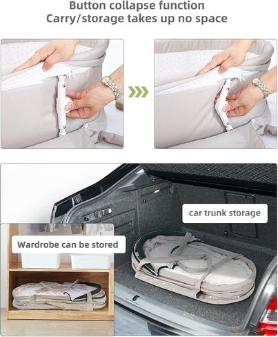 Kiss My Heart Baby Baby Travel Bassinet Portable Bassinet for Baby Portable Baby Bed Travel Mini Baby Cribs Co Sleeper for Baby in Bed with 2 in 1 Canopy for Newborn-Green in Kuwait