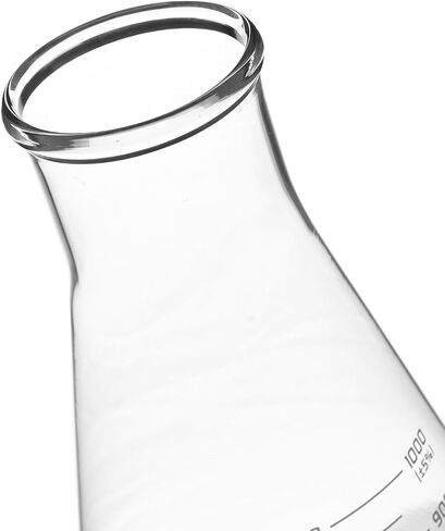 Erlenmeyer Flask, 1000mL - Wide Neck - ASTM, Dual Graduated Scale - Borosilicate Glass - Wide Neck Flasks, Conical Flasks, Glass Flasks - Eisco Labs in Saudi Arabia