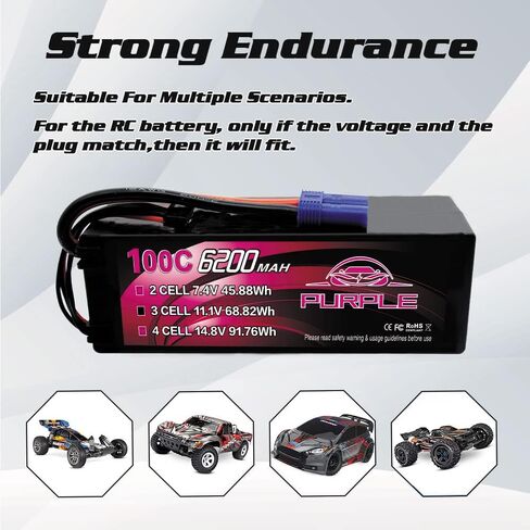 CNHL 6200mAh 4S Lipo Battery 100C 14.8V lipo Battery Hard Case with EC5 Plug for RC Car Truck Boat Tank Buggy Truggy(2 Packs in Saudi Arabia