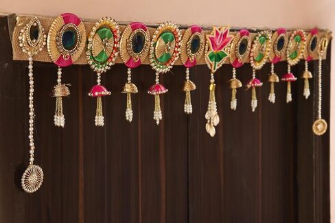 Bandhanwar for Door | Torans for Diwali Decorations |Handmade Door Hanging/Door Valance|Lotus Garland| Indian Traditional Wall hangings|Wedding Decorations (peacock toran) in Saudi Arabia