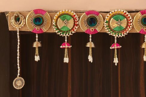 Bandhanwar for Door | Torans for Diwali Decorations |Handmade Door Hanging/Door Valance|Lotus Garland| Indian Traditional Wall hangings|Wedding Decorations (peacock toran) in Saudi Arabia