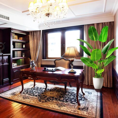 OXLLXO 6.5ft Artificial Silk Bird of Paradise Palm Tree (78in) with 17 Trunks Faux Tree and Plastic Nursery Pot, Fake Plant for Office House Farmhouse Living Room Home Decor (Indoor/Outdoor) in Kuwait