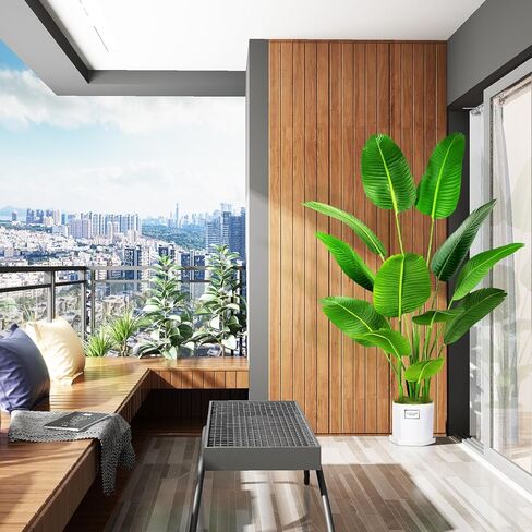 OXLLXO 6.5ft Artificial Silk Bird of Paradise Palm Tree (78in) with 17 Trunks Faux Tree and Plastic Nursery Pot, Fake Plant for Office House Farmhouse Living Room Home Decor (Indoor/Outdoor) in Kuwait