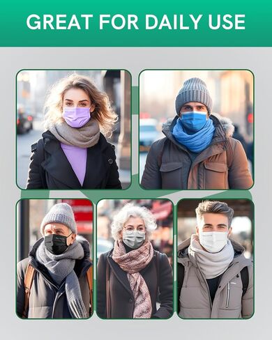 Face Masks Made in USA, 4-Ply ASTM Level 3 Face Mask Disposable for Adults Men Women, Adjustable Nose Wire, Black, Medium Blue, White, Grey, Purple 5 Color 50 Count (Pack of 1) in Saudi Arabia