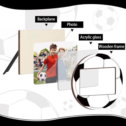 6 Pcs Soccer Picture Frame 4x6 Sport Themed Wooden Photo Frame Baseball Balls Photo Frame Horizontally Vertically Used for Wall Decor Hanging or Tabletop Display in Saudi Arabia